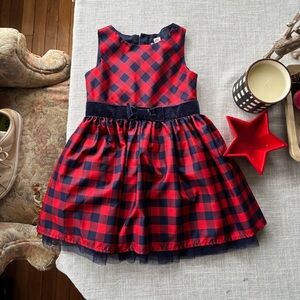 Cat & Jack girls Christmas plaid dress Size 3T